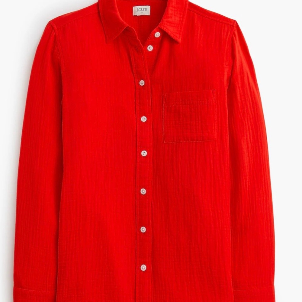 J. Crew Scarlet Red Shirt gauze shirt